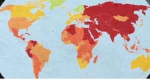 Mapa mundial que muestra la clasificación de la libertad de prensa en 2026